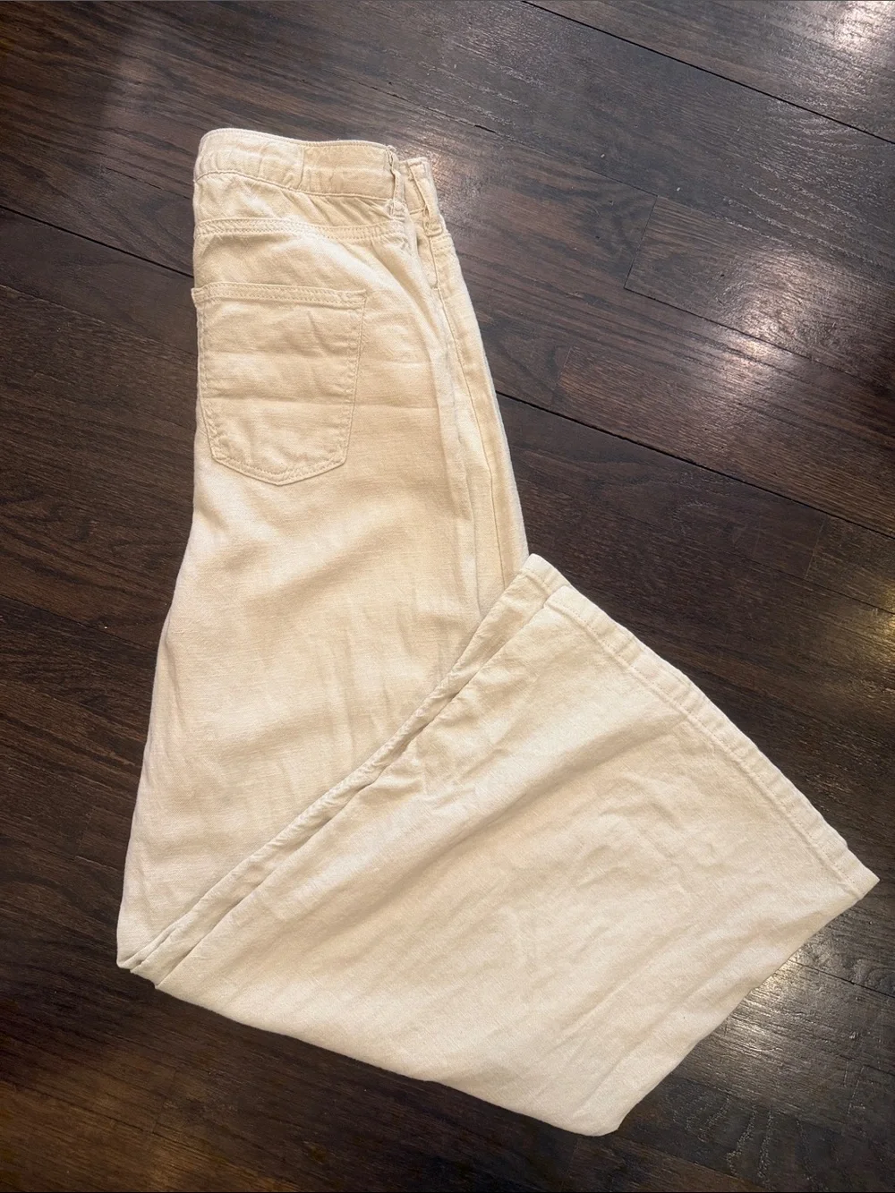 Hunter & Brown Women’s Wide-Leg Cream Pants size small